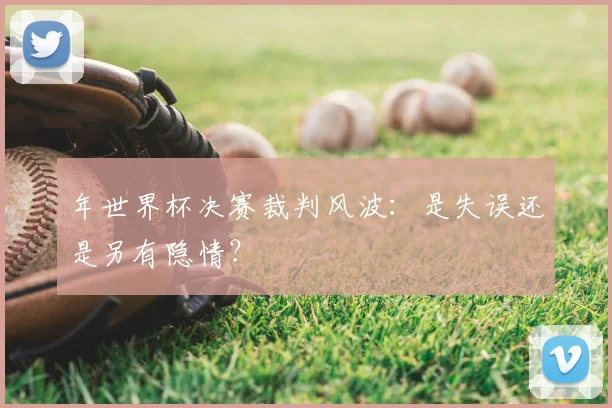 年世界杯决赛裁判风波：是失误还是另有隐情？
